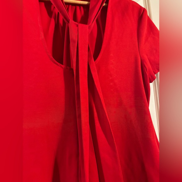 Staud Ilana Bow Tie Mini Party Dress Poinsettia Red Size XL - Picture 4 of 9